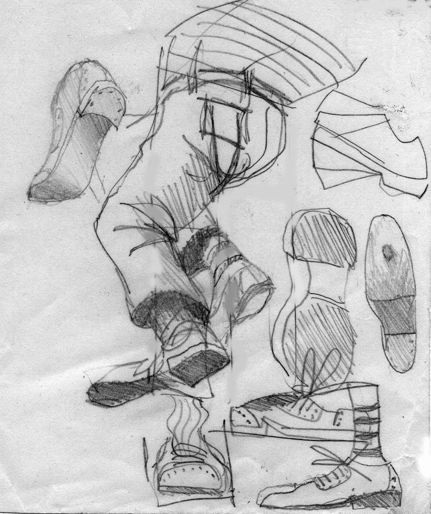 Scarpe, Pencil on paper