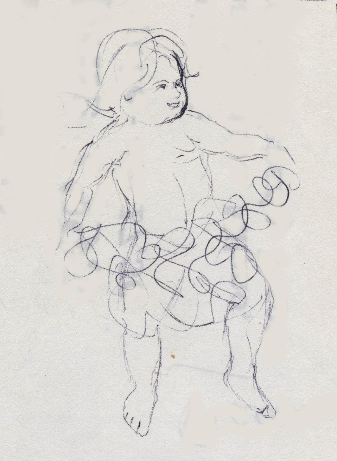 Putto, Pencil on paper