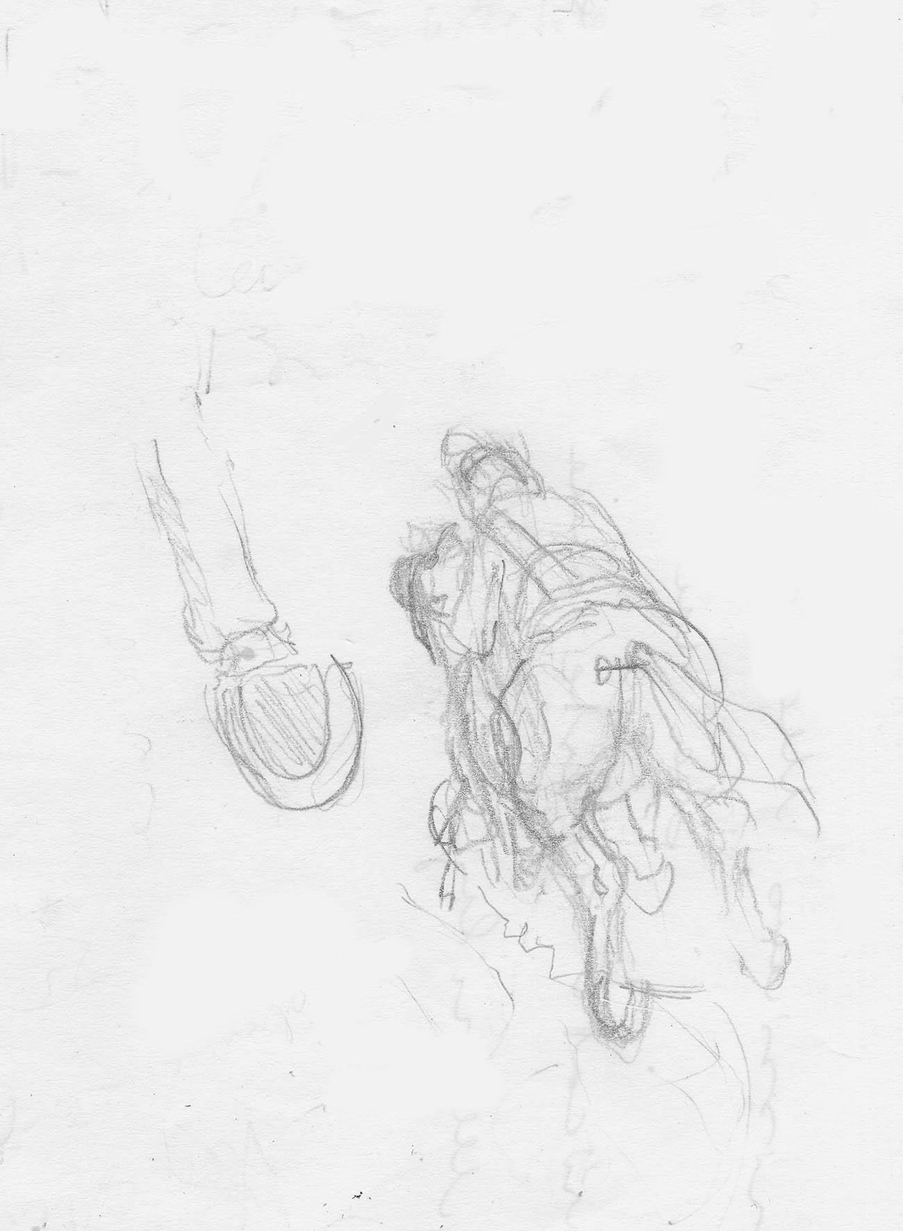 Charge, Pencil on paper