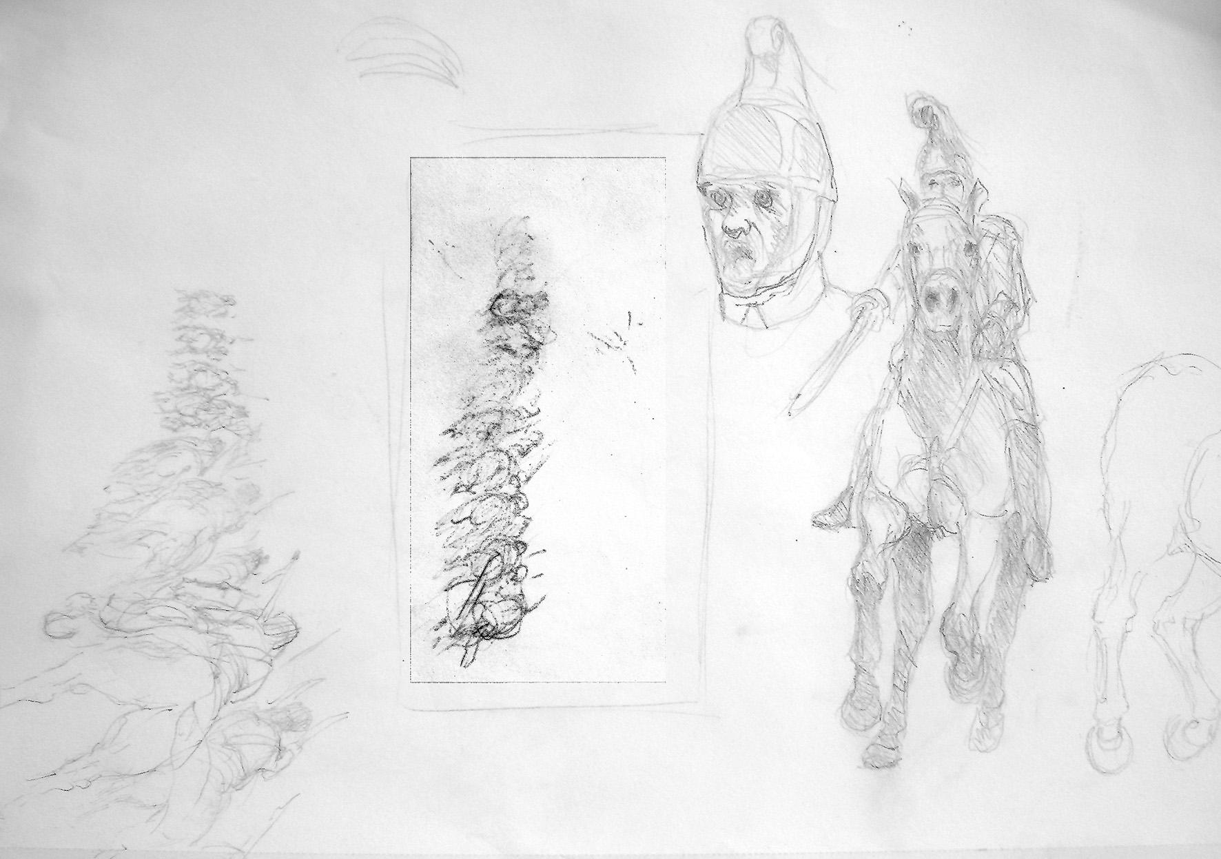 Bozzetto per Carica 5, Pencil on paper