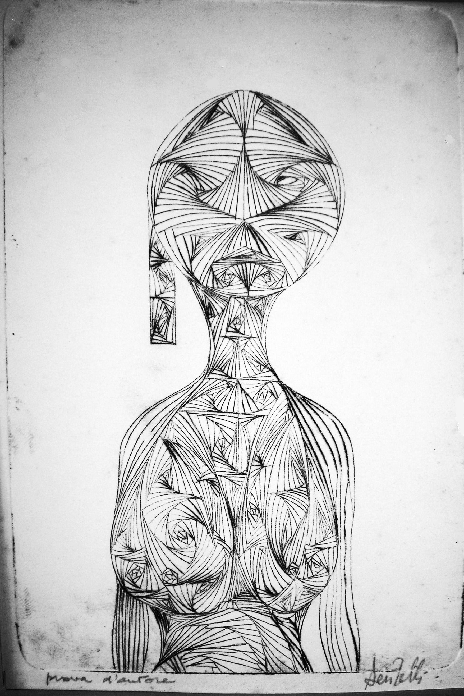 01 Inquietante, Drypoint, cm 15x22